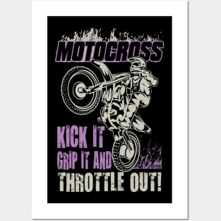 MOTOCROSS KICK IT AND THROTTLE OUT Posters and Art